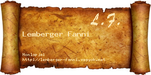 Lemberger Fanni névjegykártya
